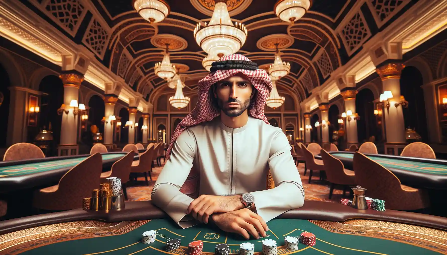 رجل عربي فخم يلعب في كازينو yyy